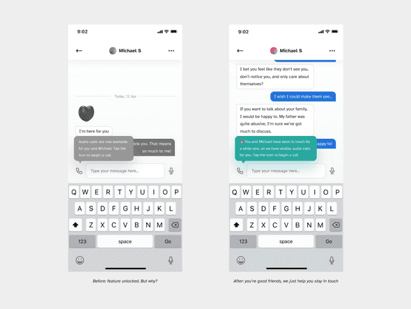 Audio Calls — Before and After
